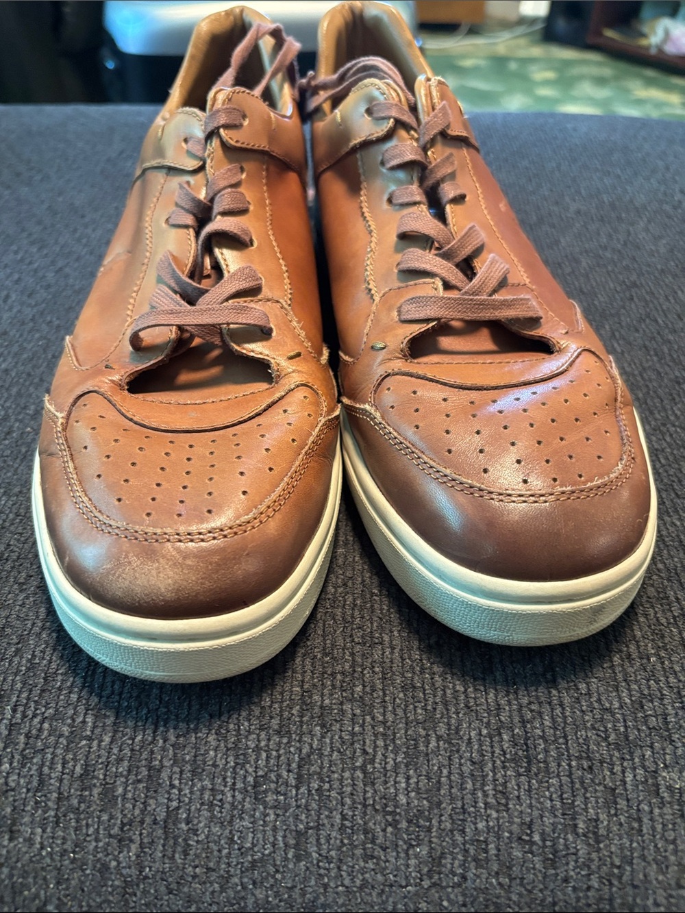 Polo by Ralph Lauren Brown Leather Lace-Up Sneakers - Picture 3 of 5